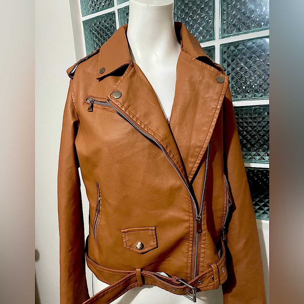 Caramel color biker Jacket size M